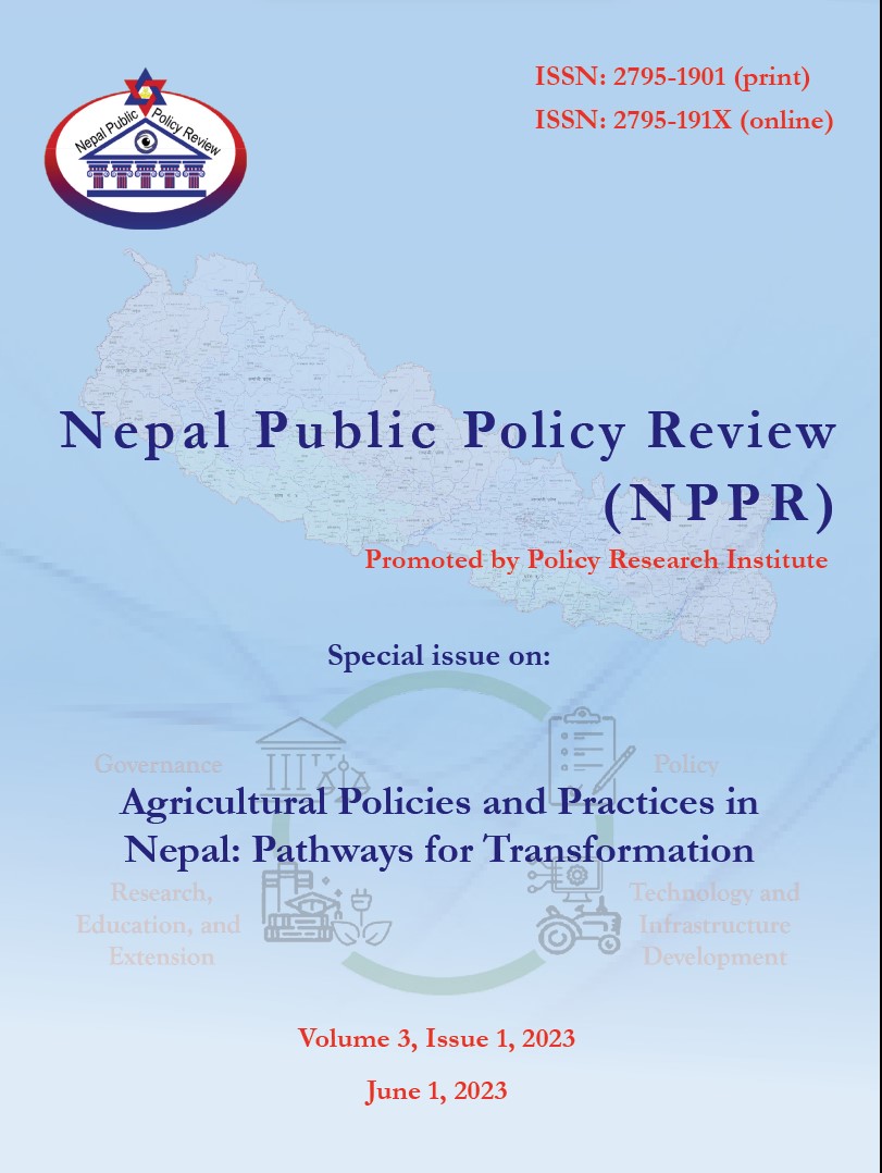 					View Vol. 3 No. 1 (2023): Special Issue: Agricultural Policies and Practices in Nepal: Pathways for Transformation
				